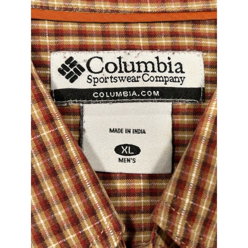 Columbia Sportswear XL Long Sleeve Button‎ Down Shirt Brown Gingham - Picture 4 of 8